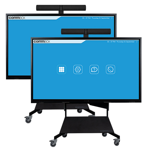 Commbox 86" Classic S4 Interactive 4K Touchscreen Display Dual Trolley